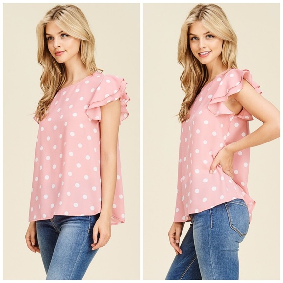 💕LAST 2!! 💕Pretty in Polka Dots! Ruffled Top! - Picture 5 of 5